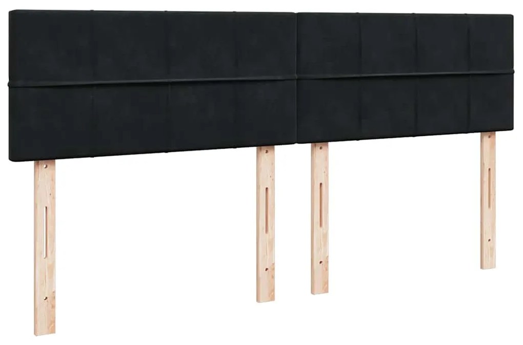 Οθωμανικό κρεβάτι με στρώματα Μαύρο 200x200cm Velvet - Μαύρο