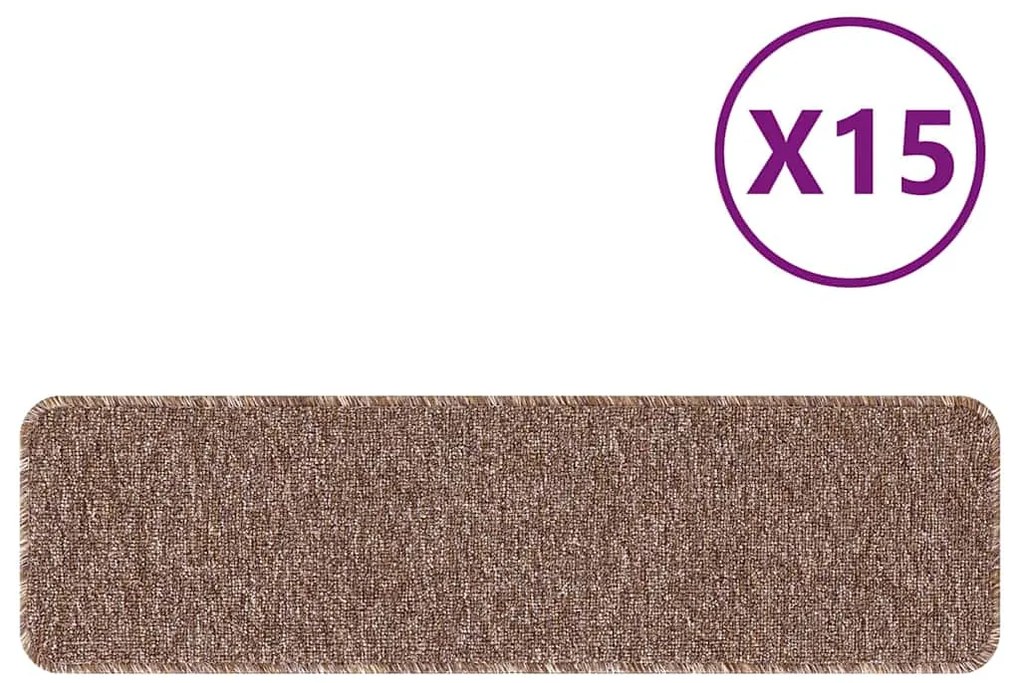 vidaXL Σκαλοπάτια 15 pcs Καφέ 75 x 20 cm Πολυπροπυλένιο