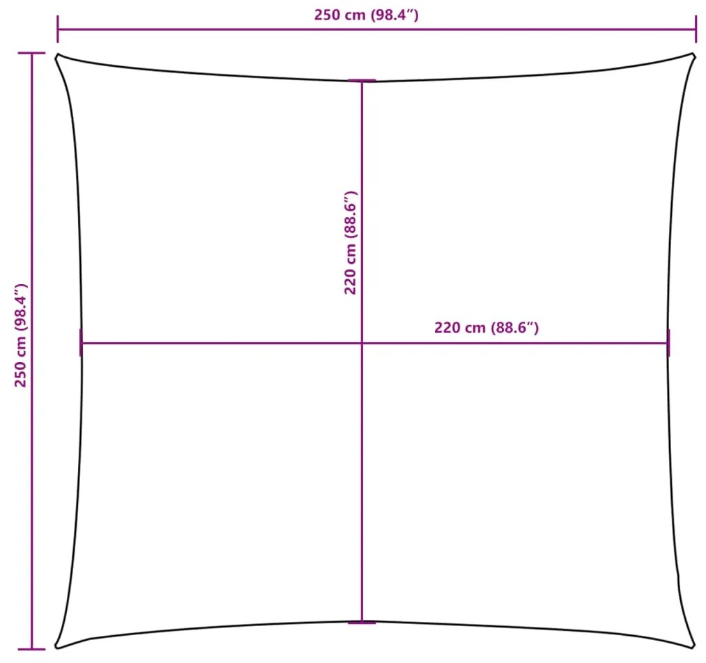 Πανί Σκίασης Τετράγωνο Taupe 2,5 x 2,5 μ. από Ύφασμα Oxford - Μπεζ-Γκρι