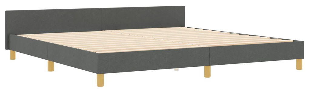 vidaXL Κρεβάτι με Κάσα Σκούρο Γκρι 200x200 εκ. Υφάσμα