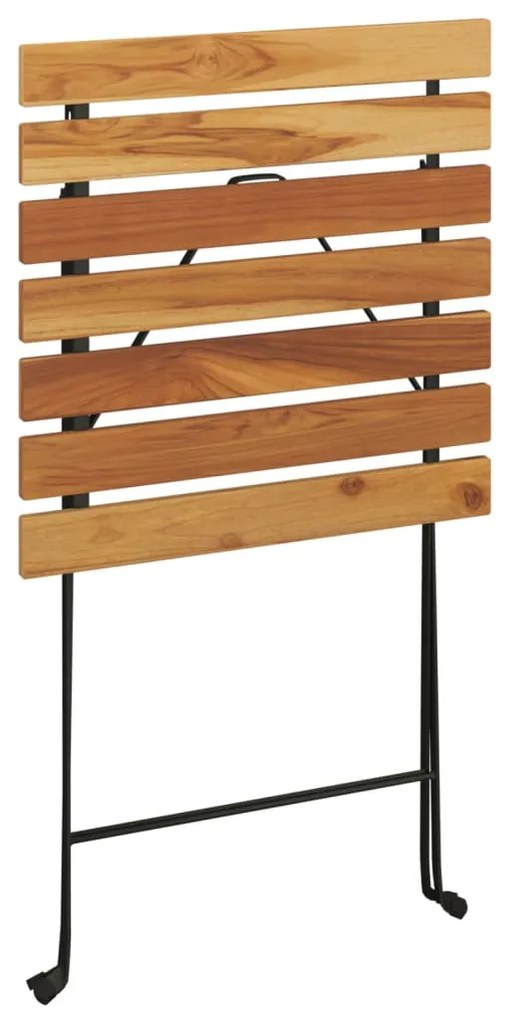 Τραπέζι Bistro Πτυσσόμ. 55x54x71 εκ. Μασίφ Ξύλο Teak &amp; Ατσάλι 319978