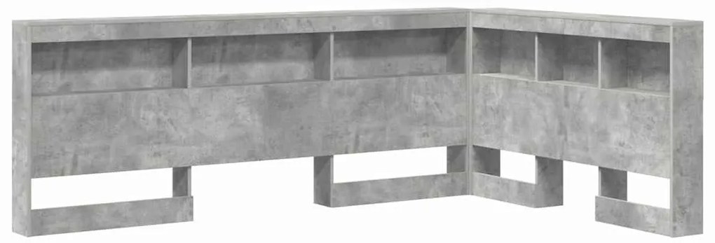 vidaXL Κεφαλάρι Αποθήκης Γκρι σκυροδέματος 120 cm Επεξεργασμένο ξύλο