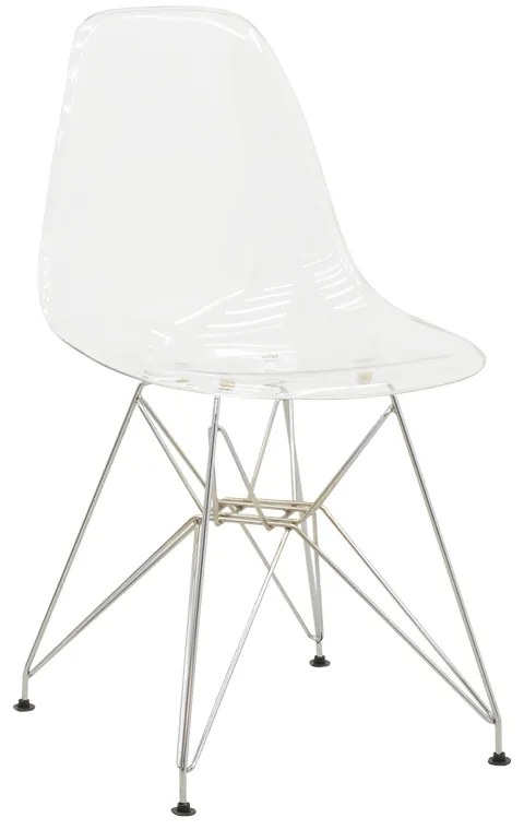 Καρέκλα Adelle pakoworld PP διάφανο-inox πόδι 46x55x81εκ