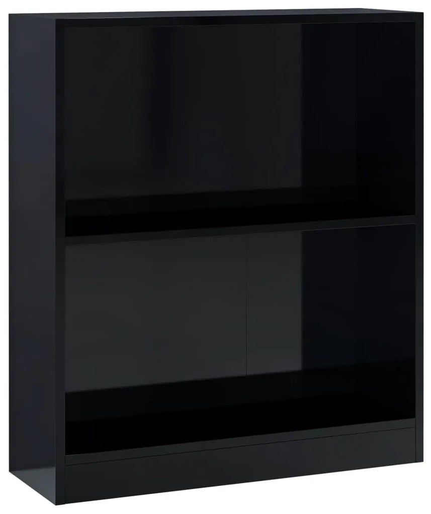 vidaXL Βιβλιοθήκη Γυαλιστερό Μαύρο 60x24x74,5 εκ. Επεξεργασμένο Ξύλο