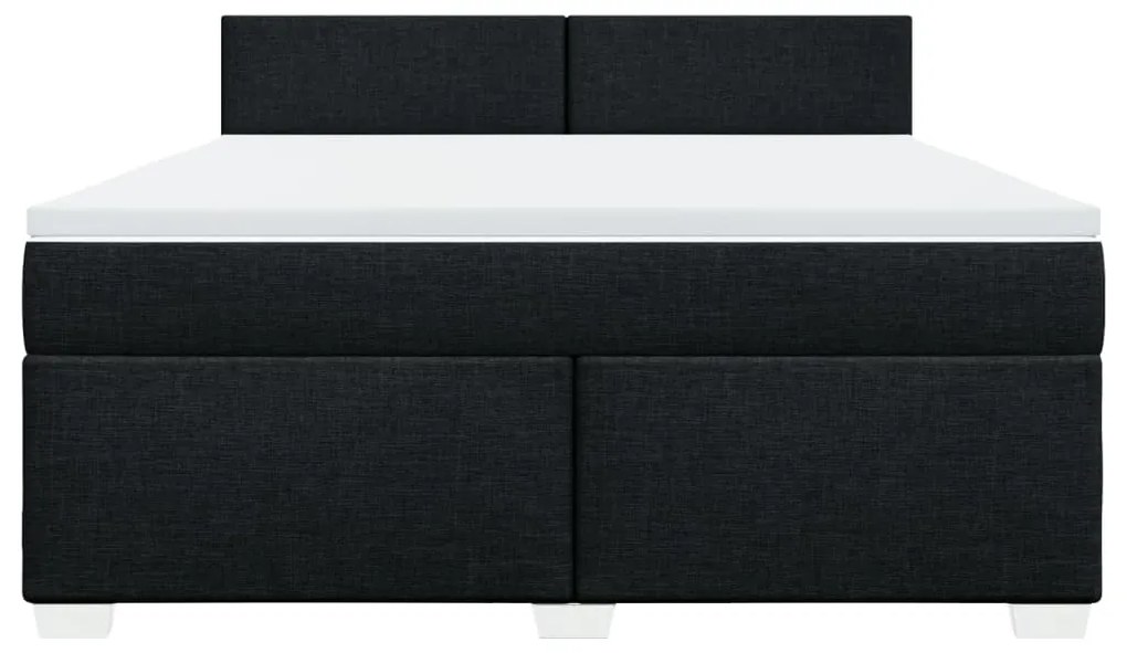 vidaXL Κρεβάτι Boxspring με Στρώμα Μαύρο 180x200 εκ. Υφασμάτινο