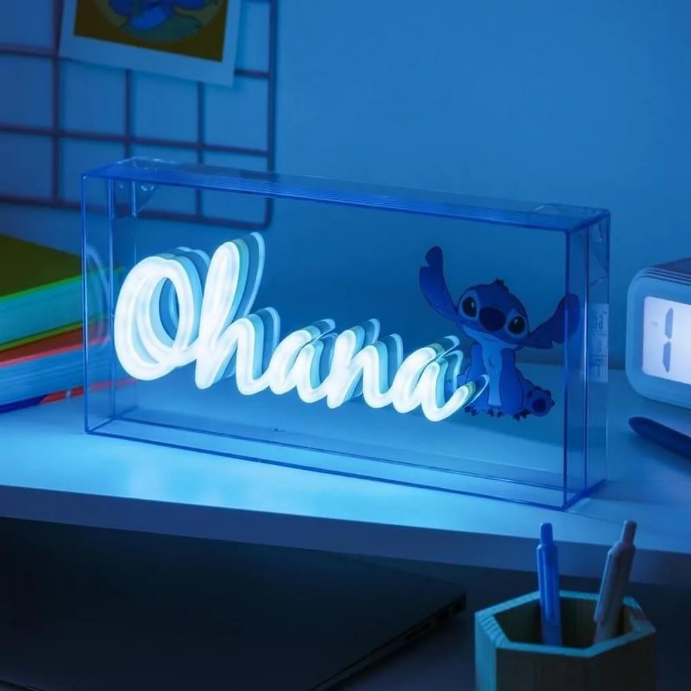 Επιτραπέζιο Φωτιστικό Παιδικό LED Neon Disney Stitch - Ohana Light PP12800LS 15cm Clear Paladone