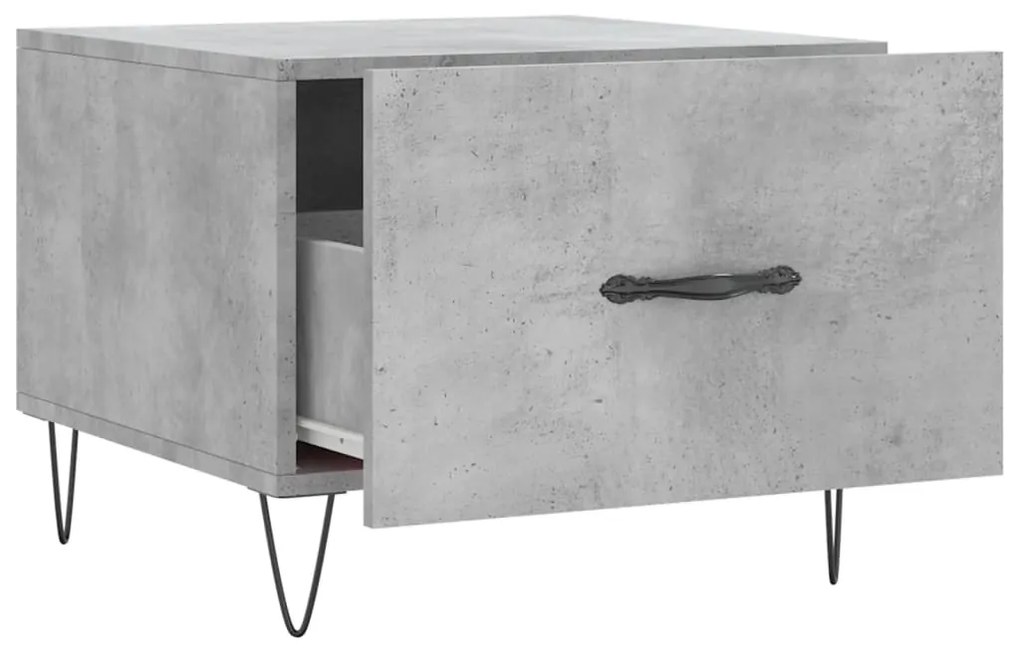 vidaXL Τραπεζάκι Σαλονιού Γκρι Σκυροδ. 50 x 50 x 40 εκ. Επεξεργ. Ξύλο