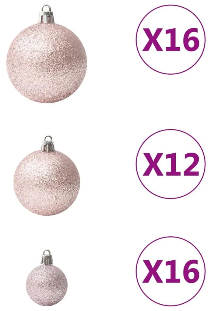 vidaXL Χριστουγεννιάτικες Μπάλες Σετ 100 Τεμαχίων Ροζ