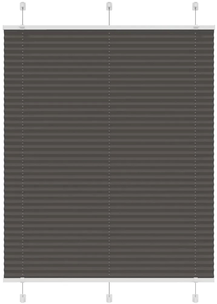 vidaXL Πλισέ περσίδα Μαύρο 105x100 cm Πλάτος υφάσματος 104,4 cm