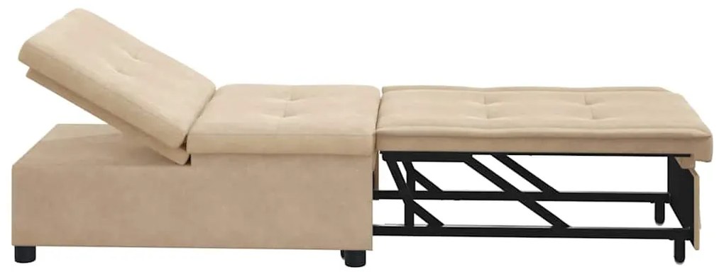 vidaXL Κρεβάτι καναπές Κρεμ 67 x 194 x 82 εκ Υφασμά Μικροΐνας