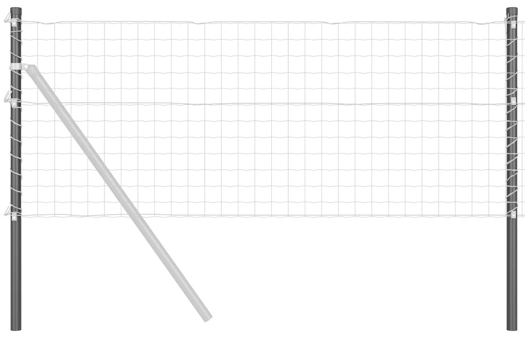 vidaXL Πό posts φράχτη 2 pcs Γκρι 100 cm Ατσάλι με Επικάλυψη Πούδρας
