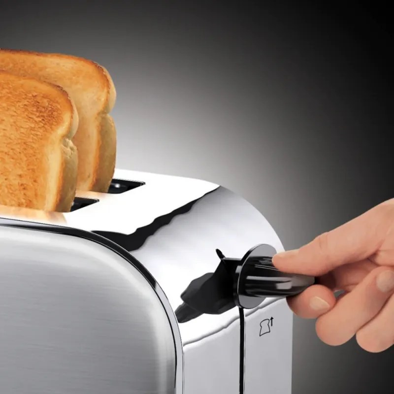 Φρυγανιέρα Russell Hobbs Adventure 23610-56, 1600 W, Για 4 φέτες, 6 επίπεδα, Perfect Toast σύστημα για ομοιόμορφο ψήσιμο, Ζέσταμα, Inox