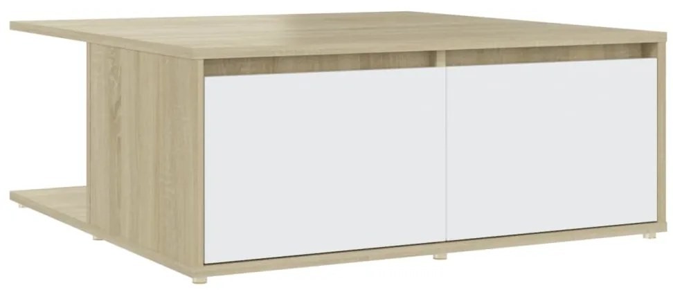 vidaXL Τραπεζάκι Σαλονιού Λευκό/Sonoma Δρυς 80x80x31 εκ. Επεξ. Ξύλο