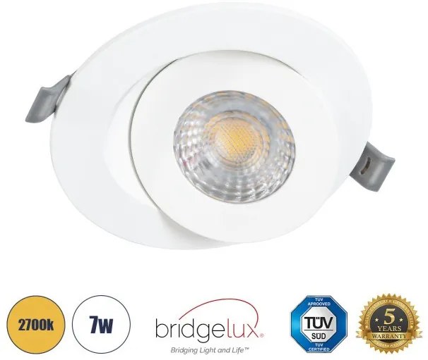 Χωνευτό LED Κινούμενο Spot Downlight Θερμό Λευκό / Λευκό LEXIS JOINT 60991 Globostar-60991-Λευκό 60991
