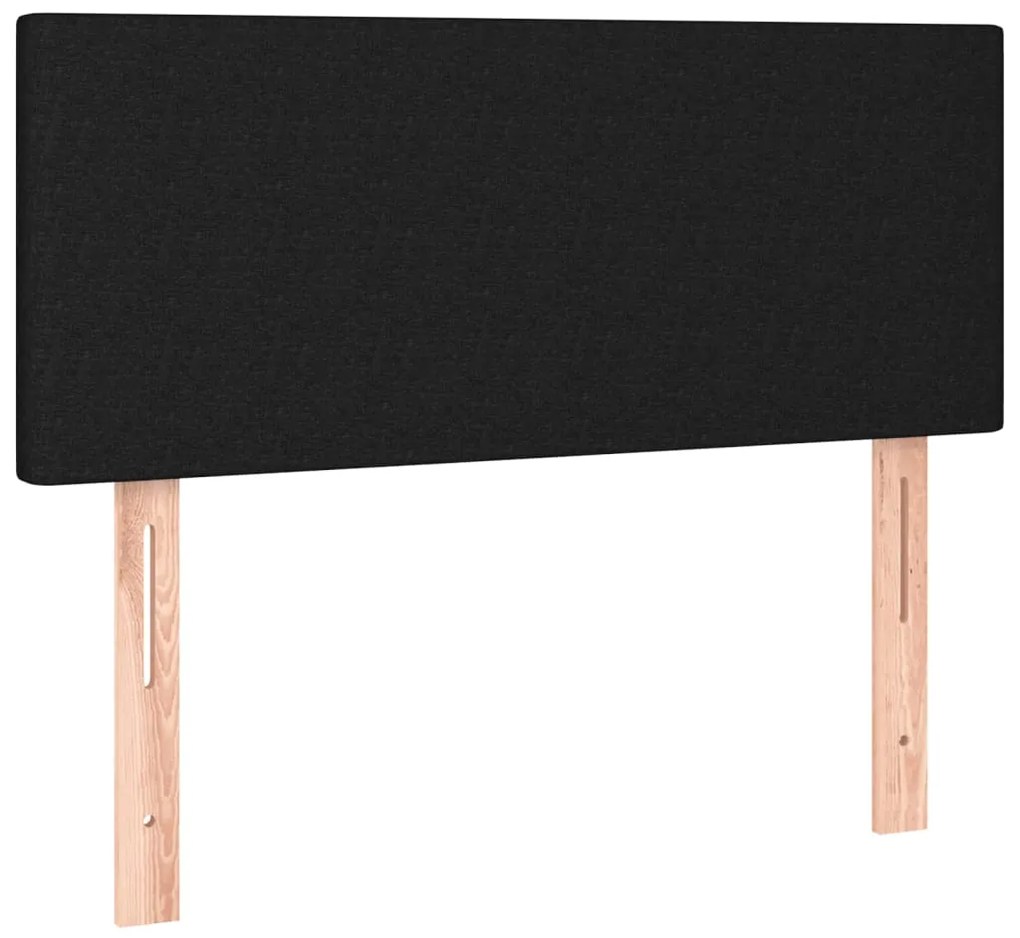 vidaXL Κρεβάτι Boxspring με Στρώμα Μαύρο 120x190 εκ. Υφασμάτινο