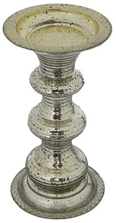 Artekko Pillar Κηροπήγιο Γυάλινο Ασημί (15.6x15.6x30)cm Artekko 77254