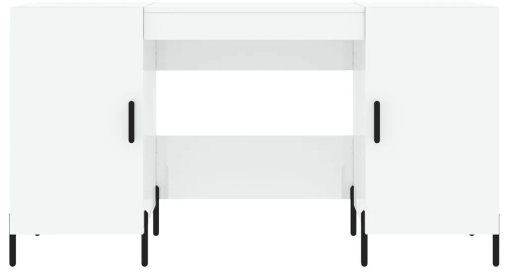 vidaXL Γραφείο Γυαλιστερό Λευκό 140x50x75 εκ. Επεξεργασμένο Ξύλο