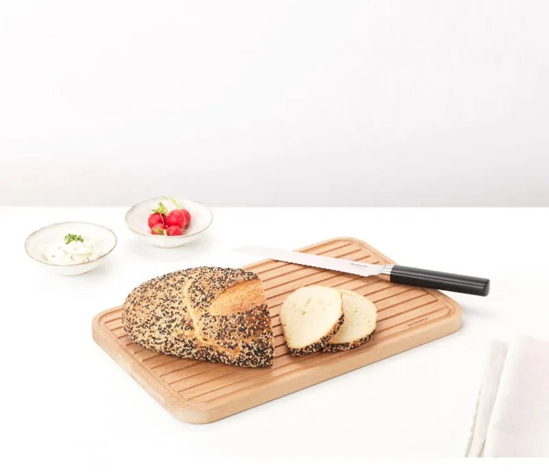Μαχαίρι ψωμιού Brabantia Profle 1003295, 20 cm, Σκληρυμένος χάλυβας, ανθεκτικός στις γρατζουνιές και τη διάβρωση, Μαύρο