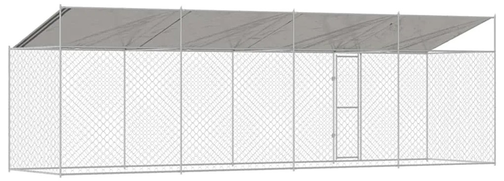 vidaXL Κλουβί σκύλου Ασημί 800 x 200 x 256 εκ. Επικαλυμμένος Χάλυβας