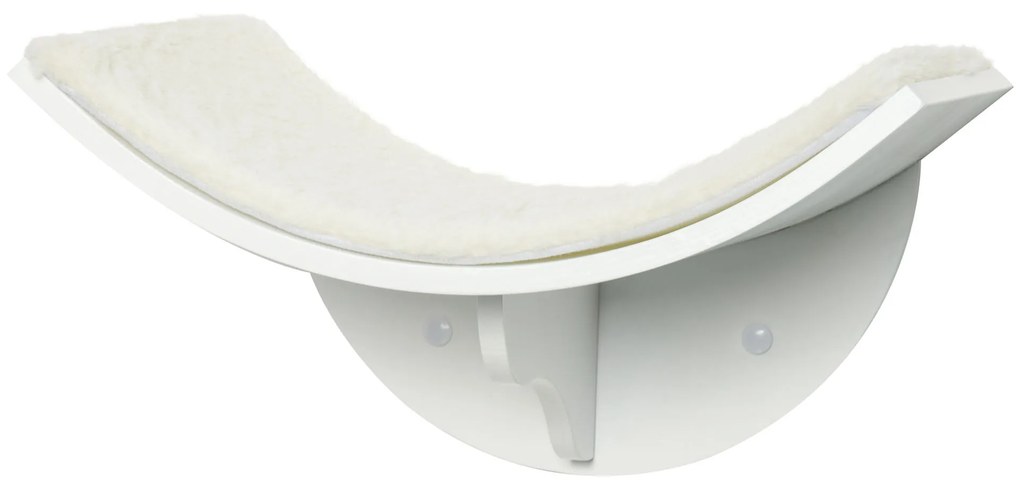 PawHut Ράφι για γάτες, επιτοίχιο, μαλακή επιφάνεια ύπνου, έως 10kg, 41x28x21cm, Λευκό