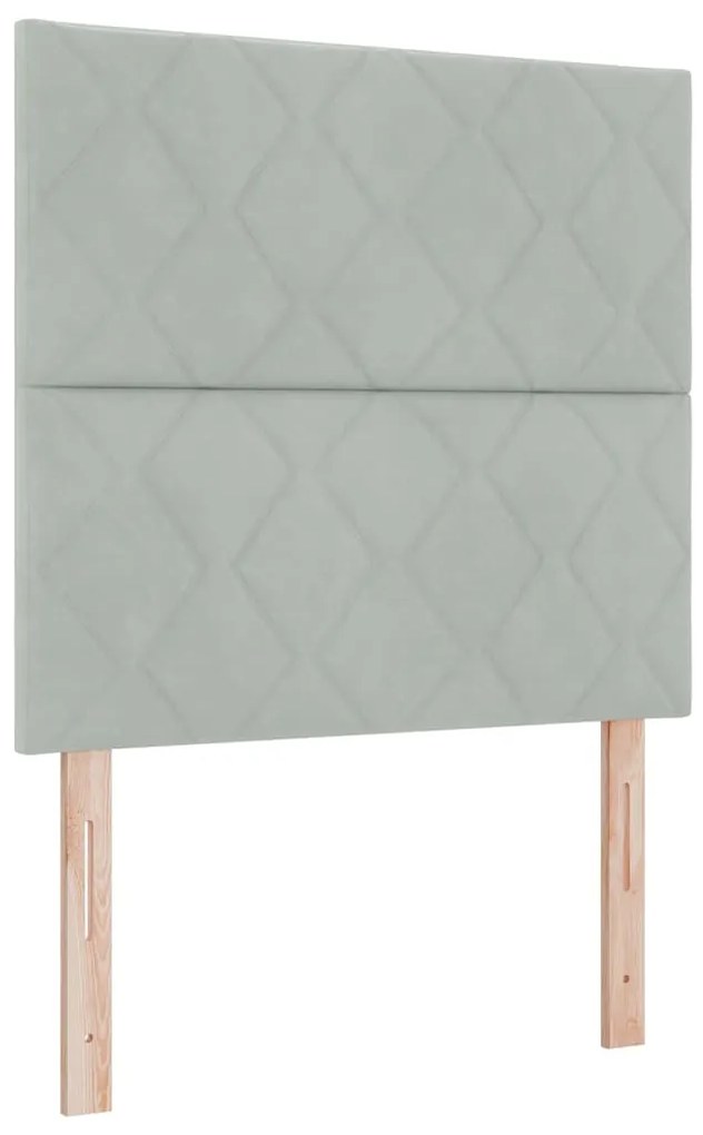vidaXL Κρεβάτι με ελατήρια Ανοιχτό γκρι 90 x 190 cm Βελούδο