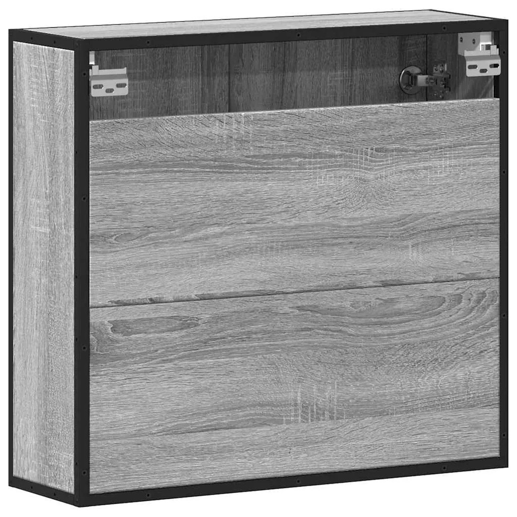 vidaXL Ντουλάπι καθρέφτη μπάνιου Γκρι Sonoma 65x20x60 cm