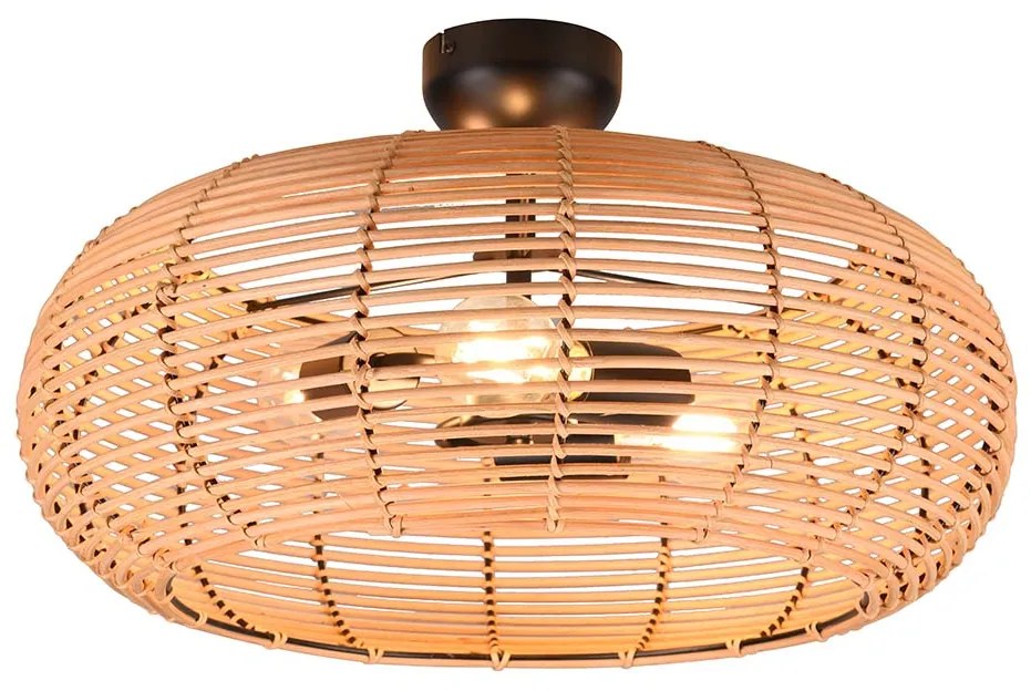 Φωτιστικό Οροφής Vintage Industrial Trio Lighting Inga 612200336 Φυσικό Rattan