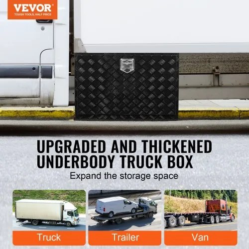 VEVOR Underbody Aluminum Truck Tool Box 36&quot; x 24&quot; x 24&quot; Trailer RV Tool Storage
