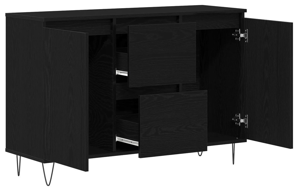 vidaXL Μπουφέ Μαύρο Δρυς 101,5x35x70 εκ Επεξεργασμένο Ξύλο