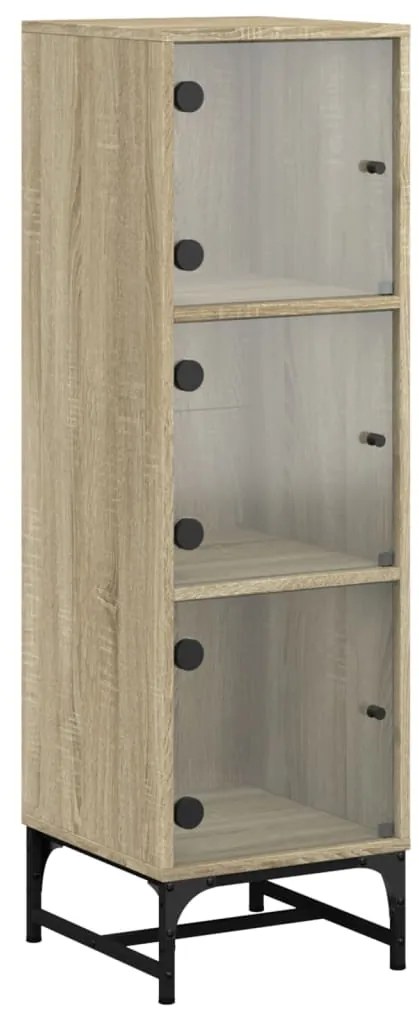 vidaXL Ντουλάπι Sonoma Δρυς 35 x 37 x 120 εκ. με Γυάλινες Πόρτες