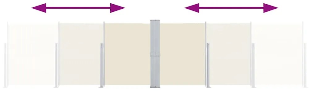 vidaXL Σκίαστρο Πλαϊνό Συρόμενο Κρεμ 140 x 1000 εκ.