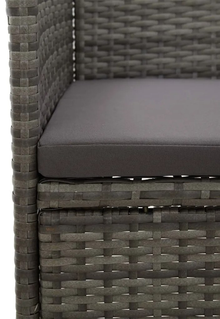 vidaXL Καρέκλες Τραπεζαρίας Κήπου 2 τεμ. Γκρι από Συνθετικό Ρατάν