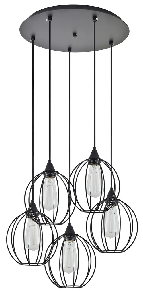 Φωτιστικό Οροφής SE21-BL-B10-5BL-GR2 ADEPT PENDANT Black Metal Grid Pendant+ - 51W - 100W - 77-8758