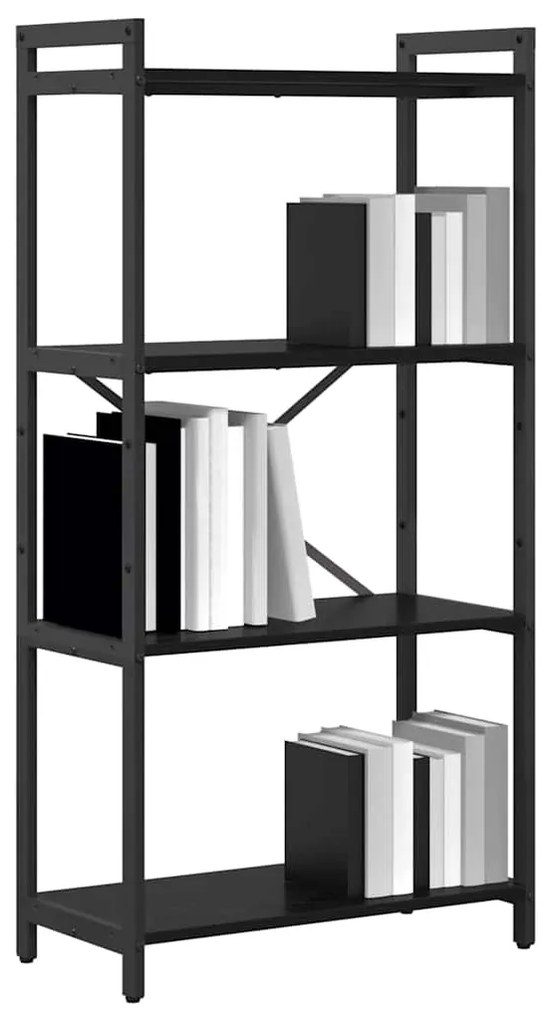 vidaXL Ράφι Βιβλίων Μαύρη Οξυά 40 x 30 x 85 εκ Επεξεργασμένο ξύλο