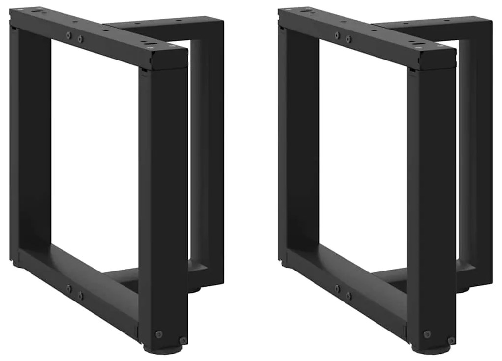 Πόδια Τραπεζιού Σαλονιού σε Σχήμα Τ, 2 τεμ. Μαύρο, Ατσάλι 50x25x(42-43) εκ.