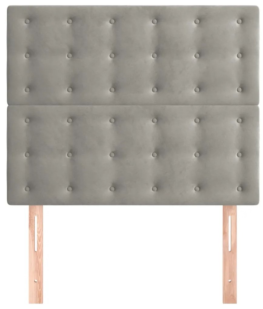 vidaXL Κεφαλάρι Ανοιχτό Γκρι 80x5x118/128 εκ. Βελούδο