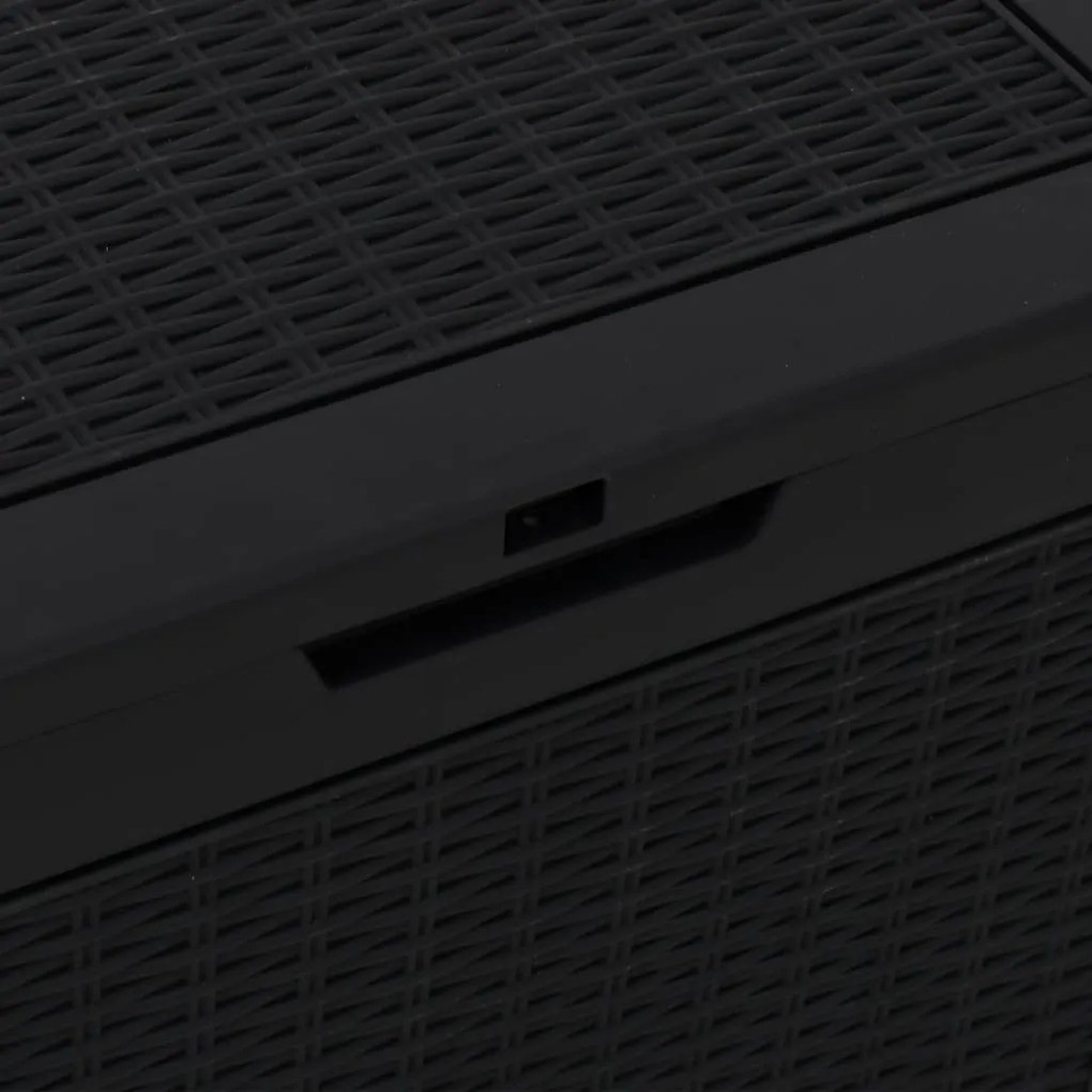 vidaXL Μπαούλο Αποθήκευσης Κήπου Μαύρο 55,5x43x53 εκ. Πολυπροπυλένιο