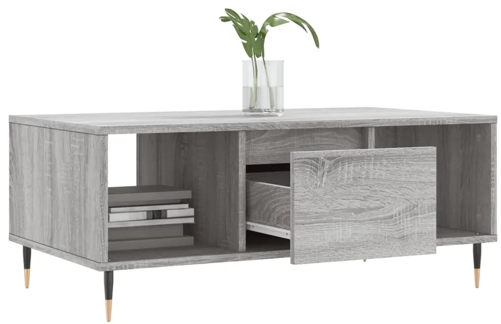 vidaXL Τραπεζάκι Σαλονιού Γκρι Sonoma 90x50x36,5εκ. Επεξεργασμένο Ξύλο