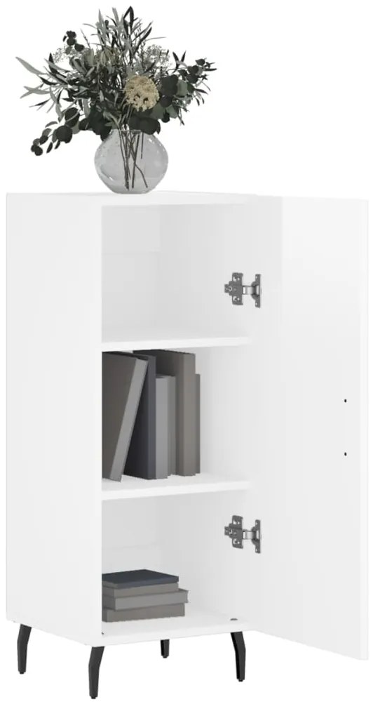vidaXL Ντουλάπι Γυαλιστερό Λευκό 34,5x34x90 εκ. Επεξεργασμένο Ξύλο