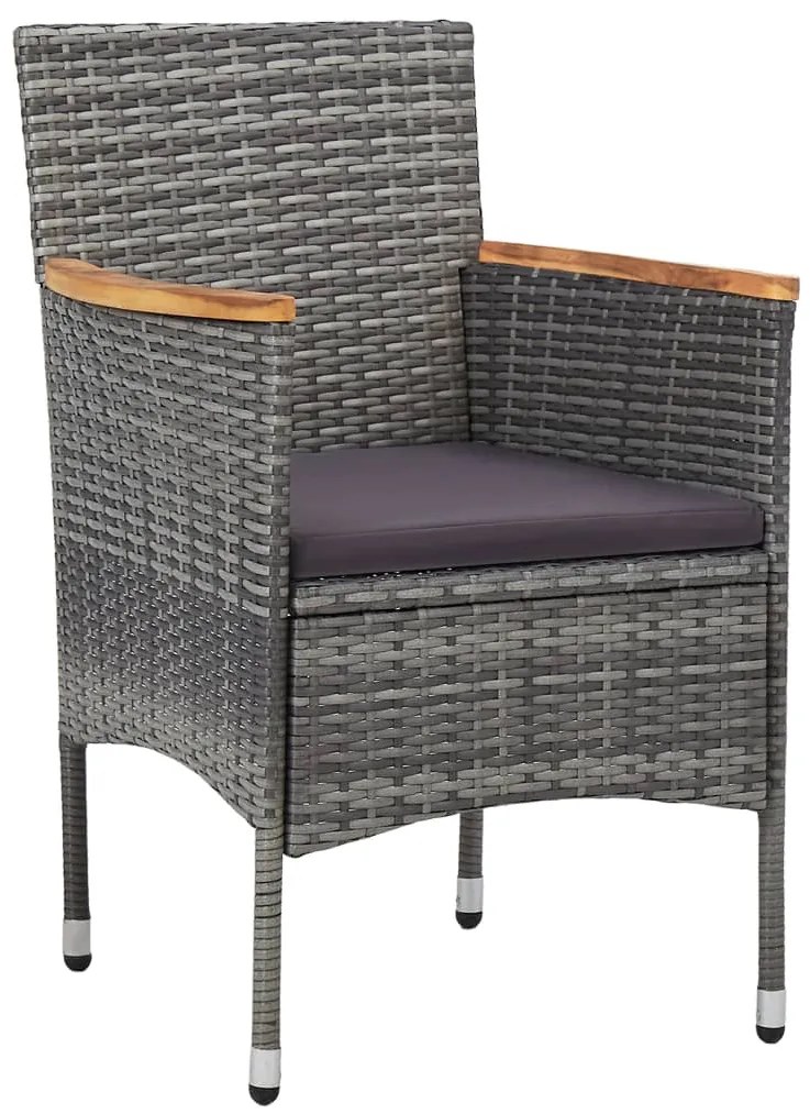 vidaXL Σετ Τραπεζαρίας Κήπου 3 Τεμαχίων Γκρι