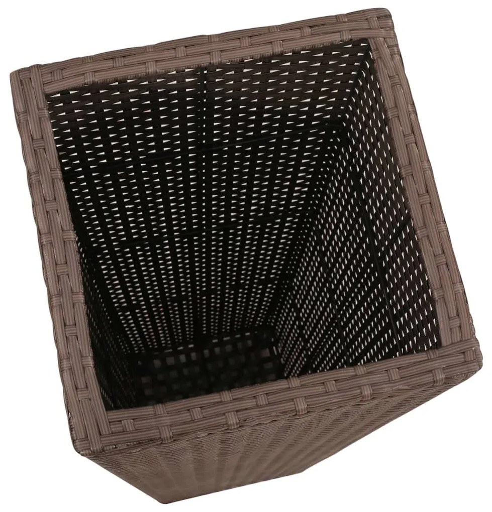 vidaXL Ζαρντινιέρες Υπερυψωμένες 3 τεμ. Καφέ από Συνθετικό Ρατάν