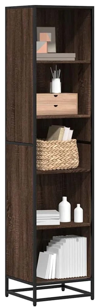 Βιβλιοθήκη Καφέ Δρυς 40x35x170,5 εκ. από Επεξεργασμένο Ξύλο