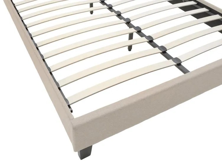 Κρεβάτι Mago διπλό ύφασμα εκρού 150x200εκ 157x213x88 εκ.