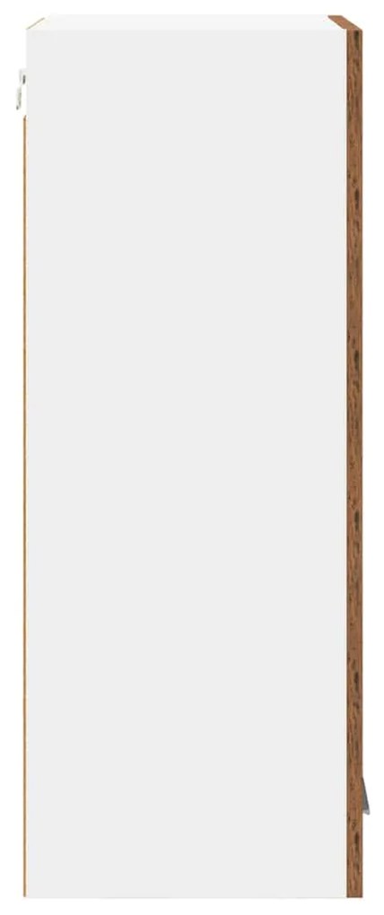 vidaXL Κρεμαστό ντουλάπι Riga Παλαιό Ξύλο και Λευκό 40 x 31 x 80 εκ.