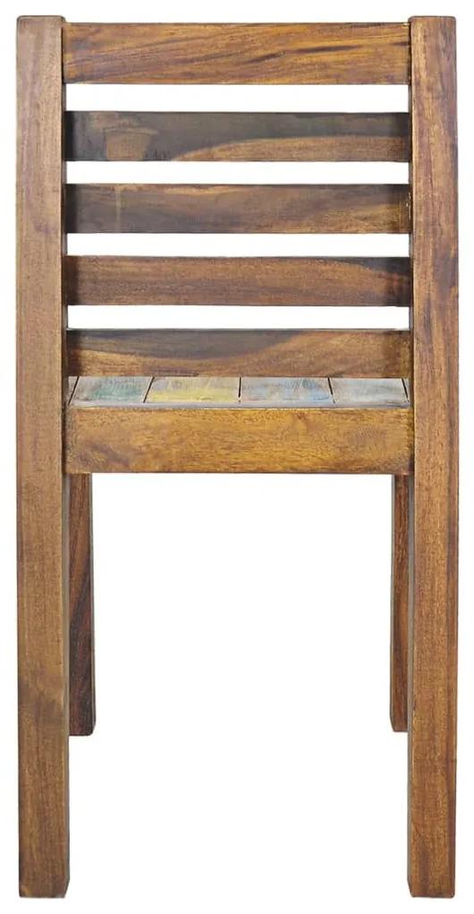 Καρέκλες Τραπεζαρίας 4 Τεμαχίων από Μασίφ Ανακυκλωμένο Ξύλο - Πολύχρωμο