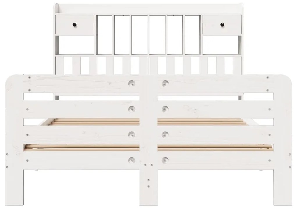 vidaXL Κρεβάτι Βιβλιοθήκη Χωρίς Στρώμα 140x200 εκ Μασίφ Ξύλο Πεύκο