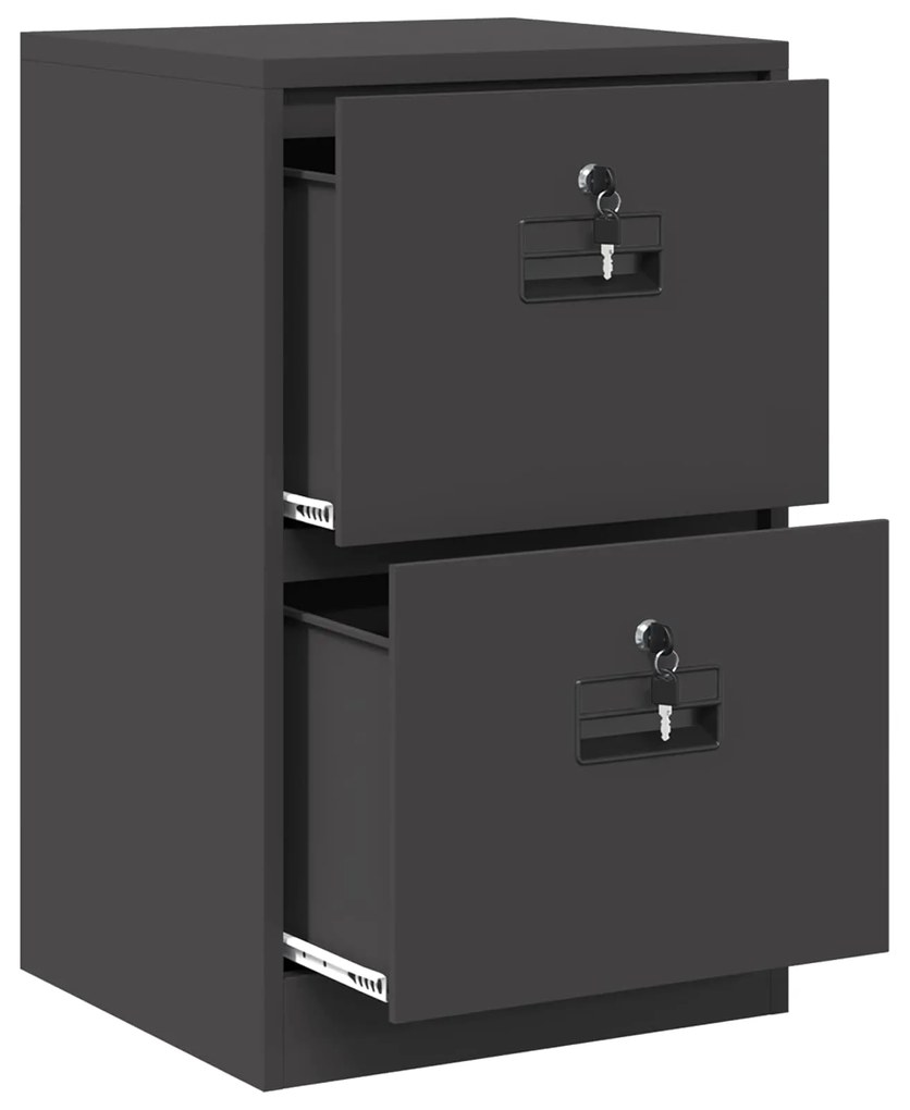 vidaXL Ντουλάπα Αρχείων Μαύρο 44 x 50 x 106.5 εκ Ψυχρής Έλασης Χάλυβας