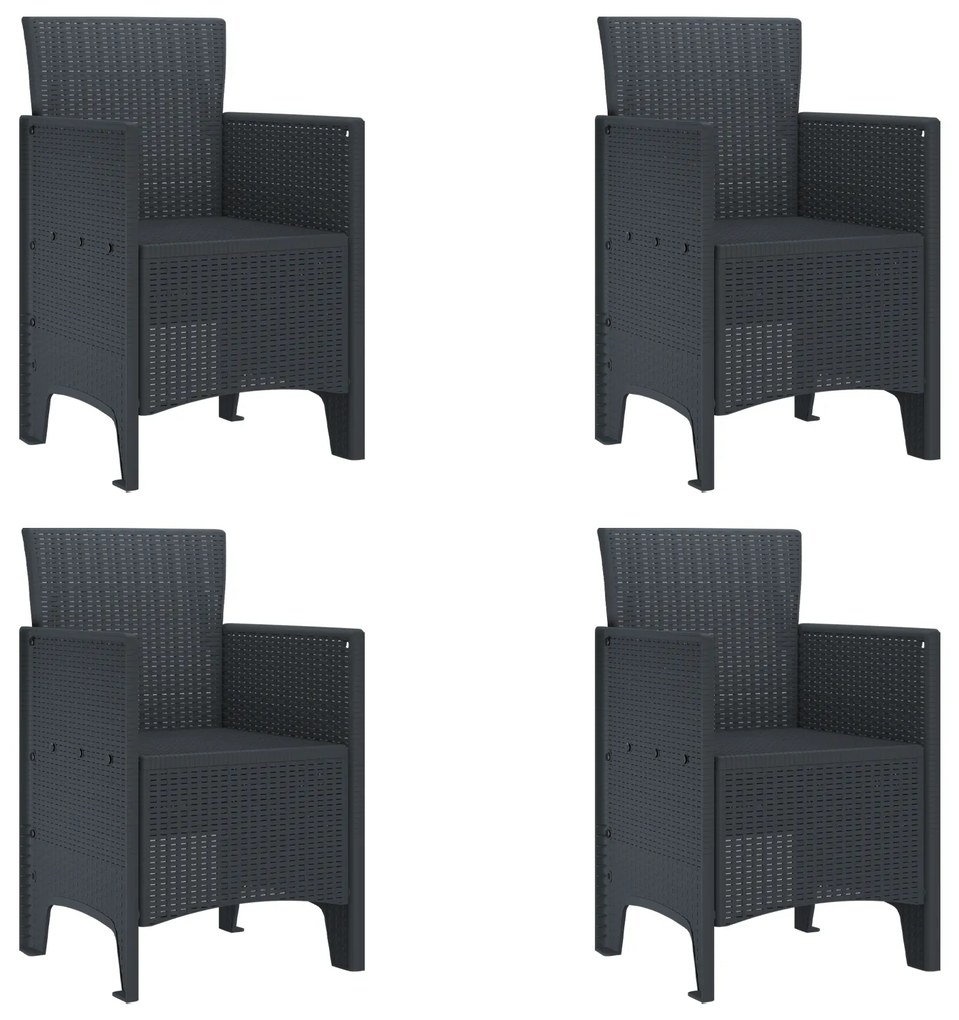 vidaXL Σετ Τραπεζαρίας Κήπου 5 pcs Ανθρακί 150 x 100 x 73 εκ. Πλαστικό