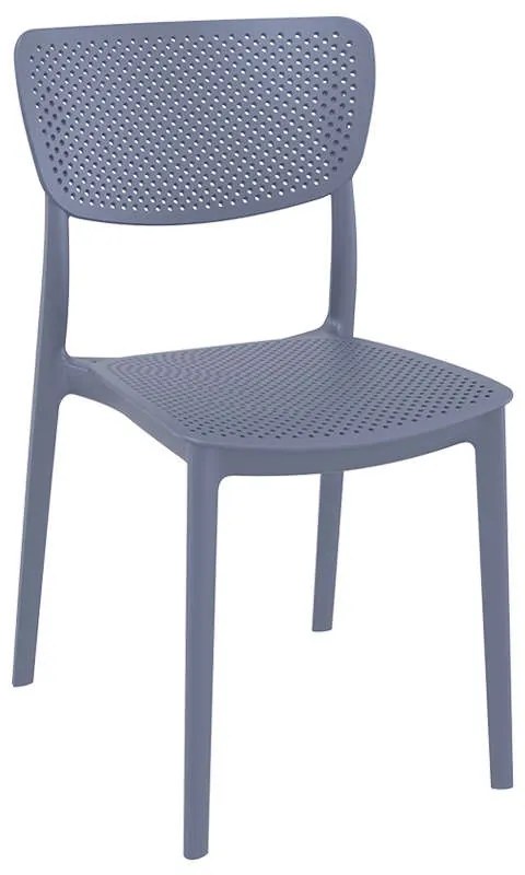 Καρέκλα Πολυπροπυλενίου Lucy Dark Grey 45Χ53Χ82εκ.