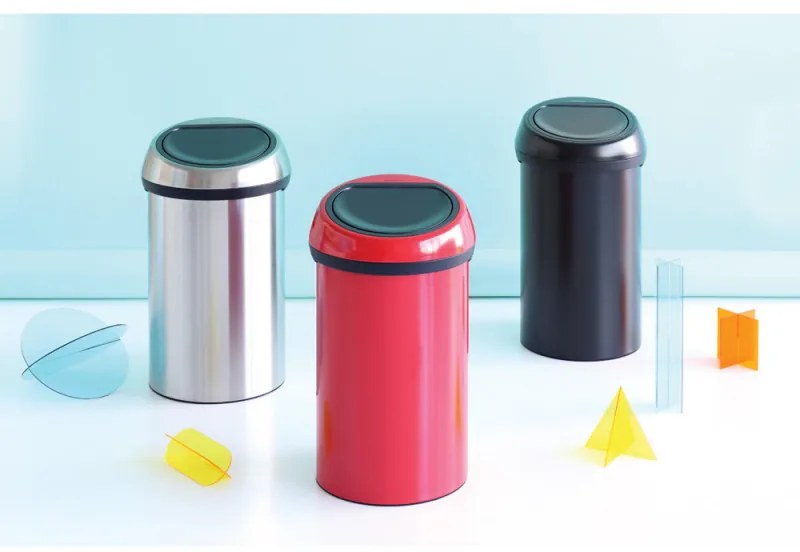 Brabantia Touch Bin 647251, 60 l, Ομαλό και αθόρυβο άνοιγμα, Μαύρο/inox